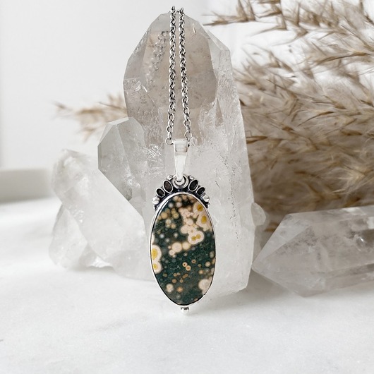 wisiory Jesień w głębinach - srebrny wisior z jaspisem