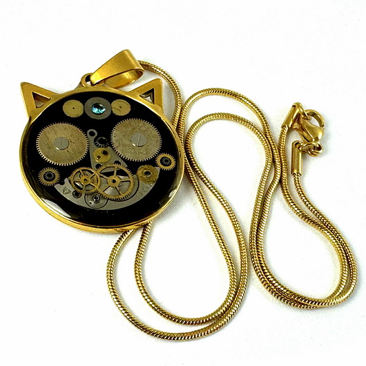 wisiory WISIOR - kotek czarny I (złoty)