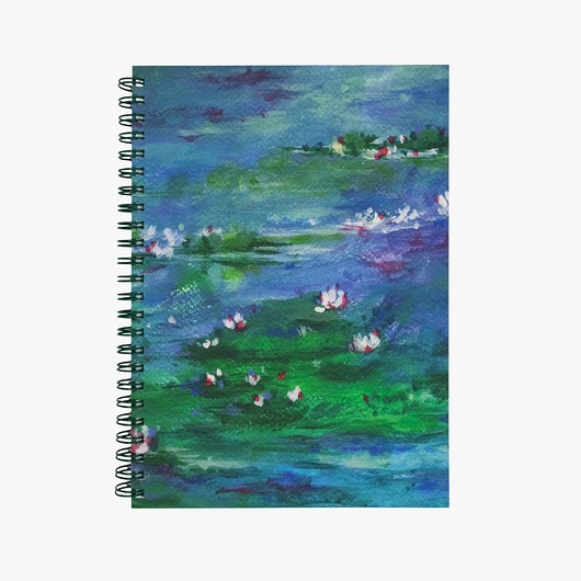 notatniki i albumy Water Lilies - kołonotatnik A5, kołozeszyt, journal, dziennik w kropki