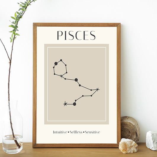 Plakat znak zodiaku - PISCES muybien