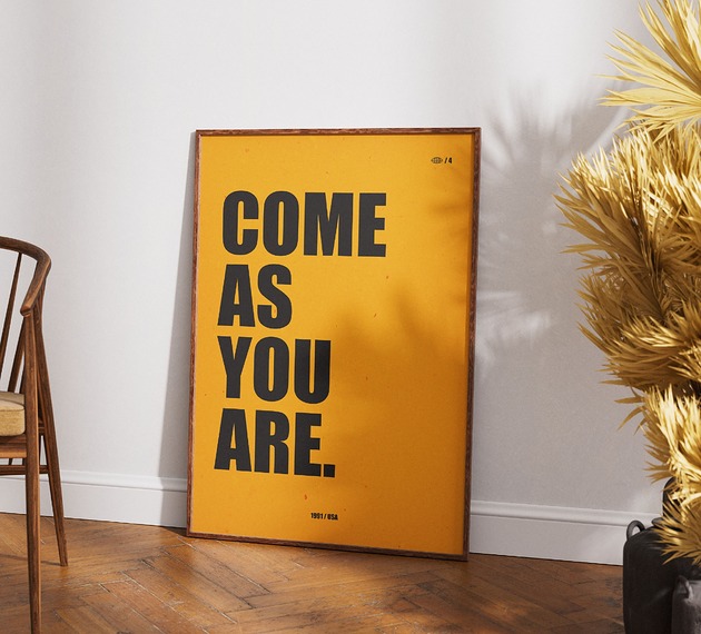 plakaty Minimalistyczny plakat typograficzny - Nirvana  - Do salonu, sypialni, biura