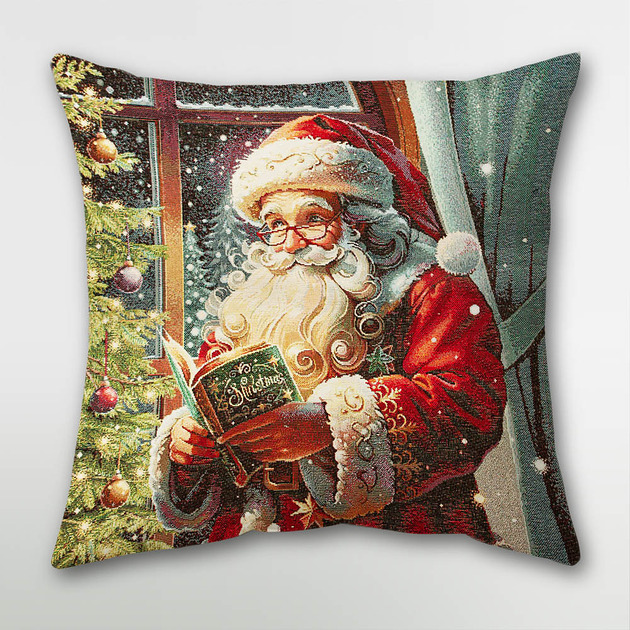 poduszki z grafiką Poduszka gobelinowa z Mikołajem