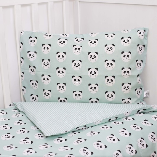 Pościel dla dziecka 90x120 Miętowe Pandy Cosy Cott