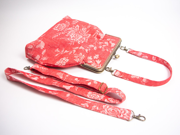 torebki różne Czerwona lniana torebka