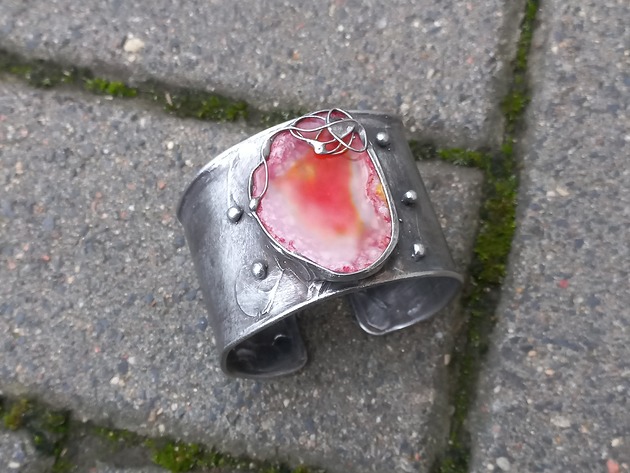 bransoletki wire wrapping Na zimę - bransoletka regulowana