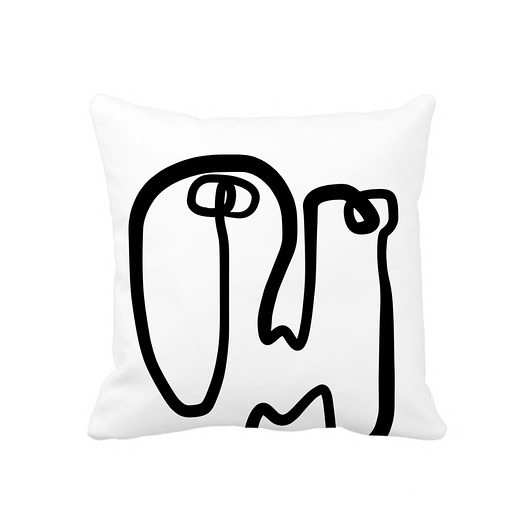 Poszewka Twarz Z Nadrukiem Biała Bawełna KYOUSTUFF
