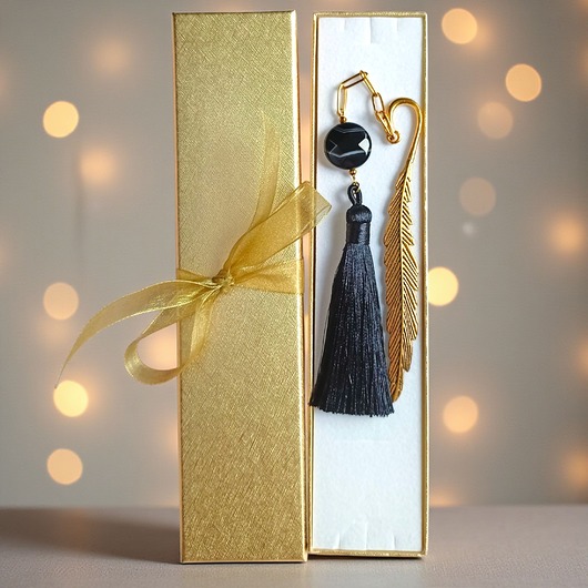 zakładki do książek Zakładka PREMIUM : agat czarny - kamień równowagi