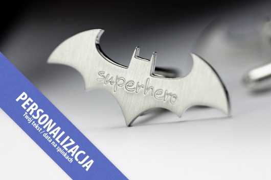 Personalizowane srebrne spinki Batman FeinFein