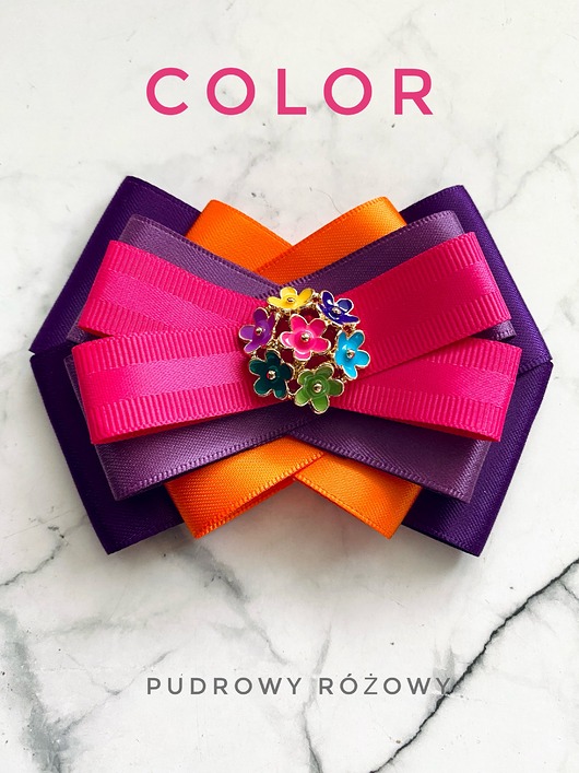 broszki Brosza z Kolekcji COLOR z delikatnymi kolorowymi kwiatkami