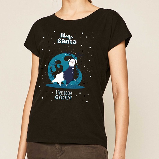 t-shirt damskie Koszulka damska organiczna Hey Santa 2