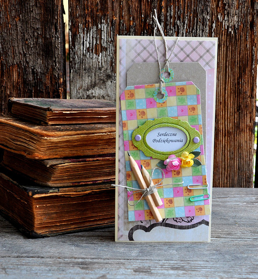 kartki scrapbooking Dla nauczyciela