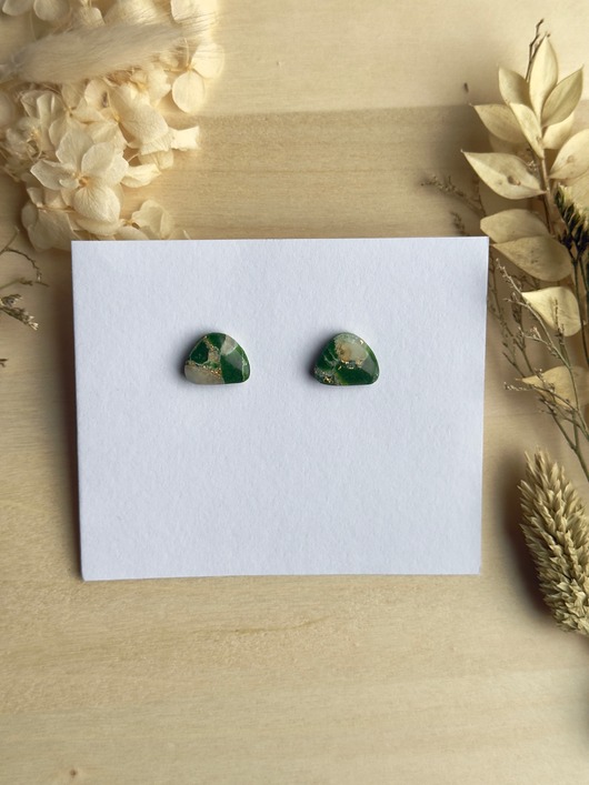 kolczyki z masy plastycznej Kolczyki świąteczne - Kamień