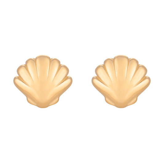 kolczyki pozłacane Złote kolczyki muszelki