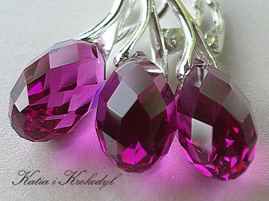 kryształ SWAROVSKI BRIOLETY FUKSJA KPL Katia i krokodyl