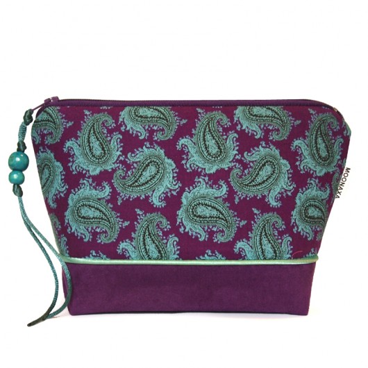 kosmetyczka - blue paisley - fioletowa MOONAXA