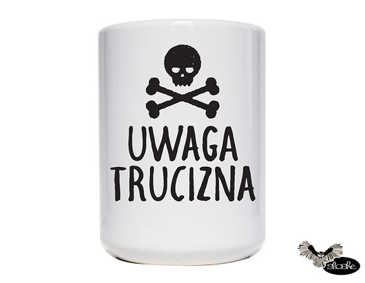 Uwaga trucizna z czachami, kubek 450ml  Sowia Aleja