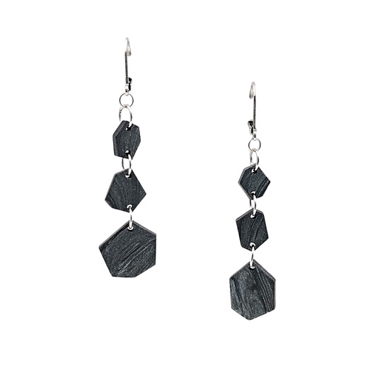 kolczyki z masy plastycznej Kolczyki Dark elegant square
