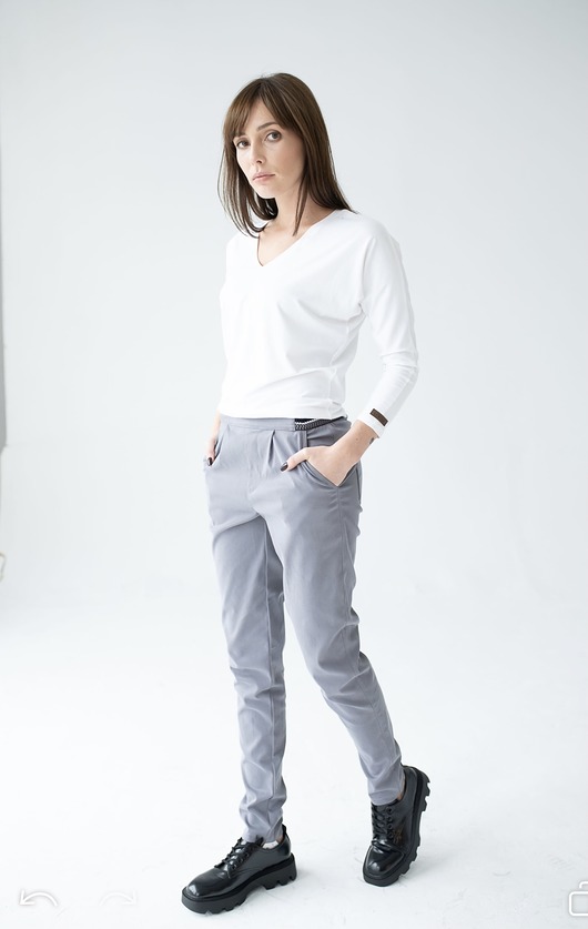 Spodnie szare ELLA Loose