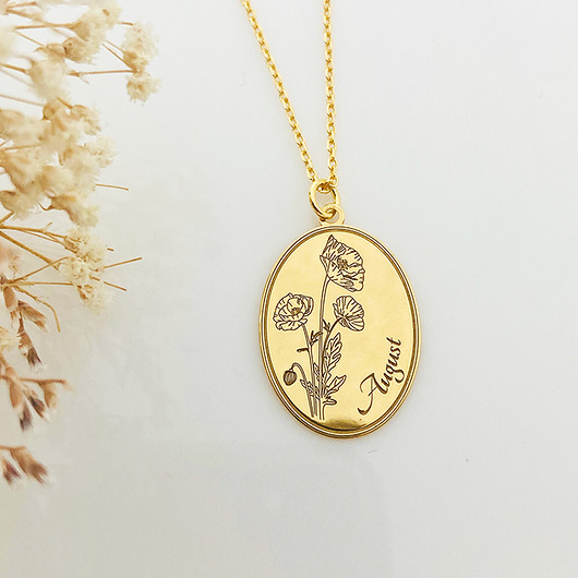 naszyjnik z makiem, mak horoskop kwiatowy Anemon Atelier
