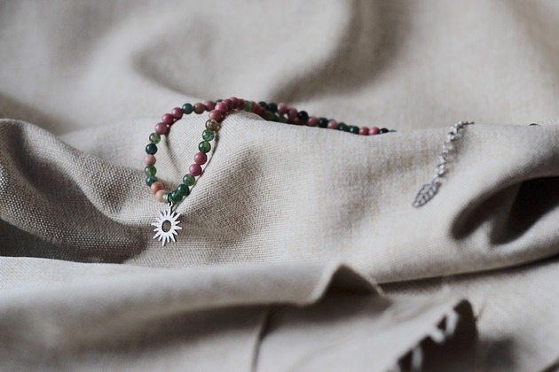 naszyjniki - inne Naszyjnik z agatem i rodonitem