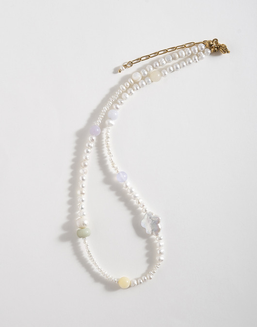 kolie Naszyjnik z pereł naturalnych i kamieni