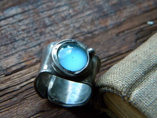 Roman Ancient Ring ;) błękit świecący Beata Trotter