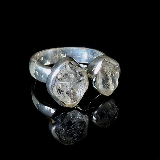 pierścionki srebrne Pierścionek gemini- herkimery