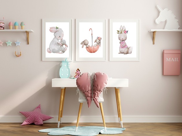 plakaty Plakaty Królik Przyjaciele, Plakaty Na Ścianę Dla Dzieci 3 szt MS-PLAK-0001