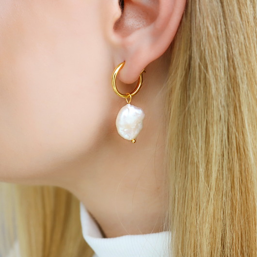 Kolczyki koła perły srebro 925 pozłacane Coccola JEWELLERY