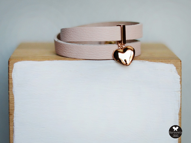 pink heart gold barboleta