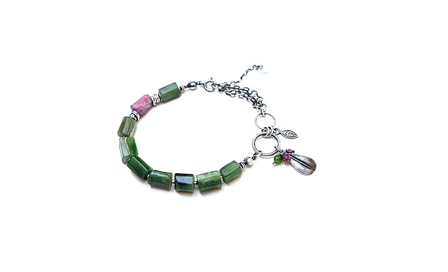 bransoletki wire wrapping Wiosna z rumieńcem  vol. 2 - bransoletka