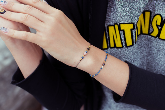 bransoletki z kamieni naturalnych Bransoletka Zodiac Strzelec Opale Lapis Lazuli Obsydian Sodalit