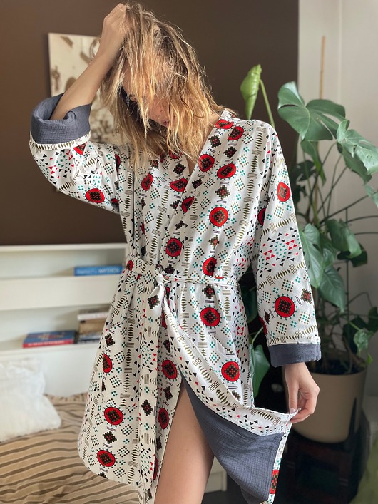 bluzki kimonowe damskie Przepiękne ocieplane kimono