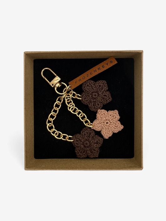 breloki Brelok Trzy Kwiatki - Czekolada i Czerń