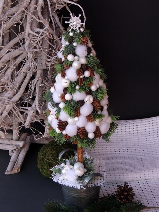 Choinka świąteczna na pniu stożek 53 cm FlodiaAtelier