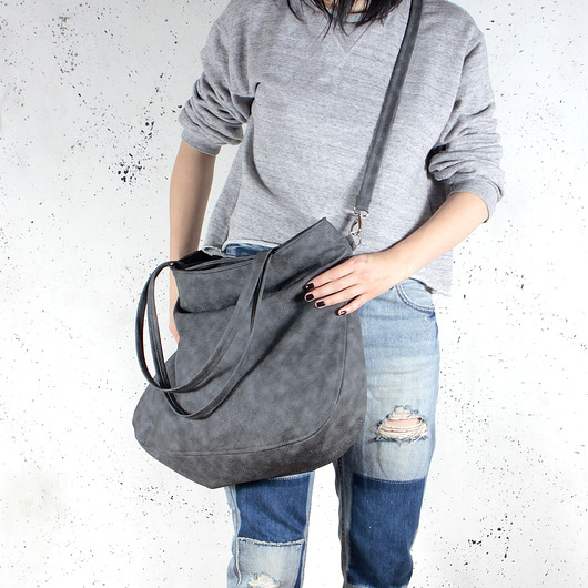 Big Pacco bag torebka grafitowa tekstura vegan hairoo