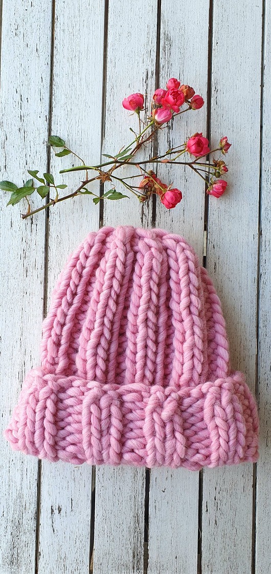 CZAPA HANDMADE  jasny róz Lilarose Handmade