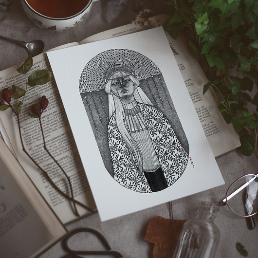 kartki okolicznościowe - wydruki Wiklinowa Wiedźma pocztówka/miniprint A6