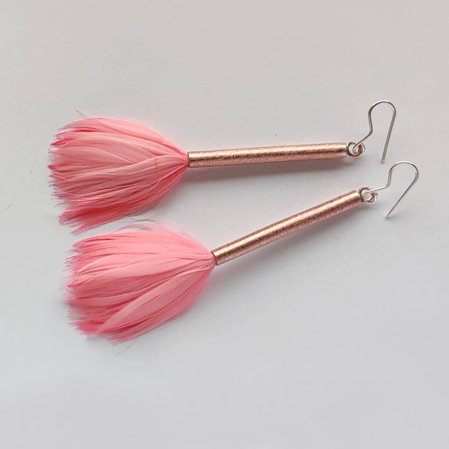 kolczyki z piórami PIÓRKO kolczyki