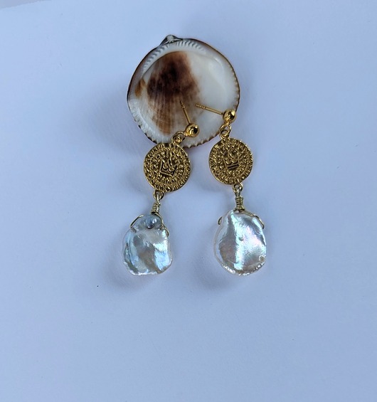 kolczyki pozłacane Kolczyki pozłacane Perły korony