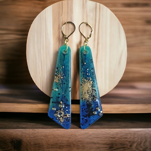 kolczyki z żywicy UNIKATOWE kolczyki z żywicy : kolekcja PICASSO : XL : slim II