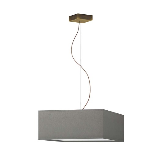 lampy wiszące Szary żyrandol do salonu z kwadratowym abażurem SANGRIA