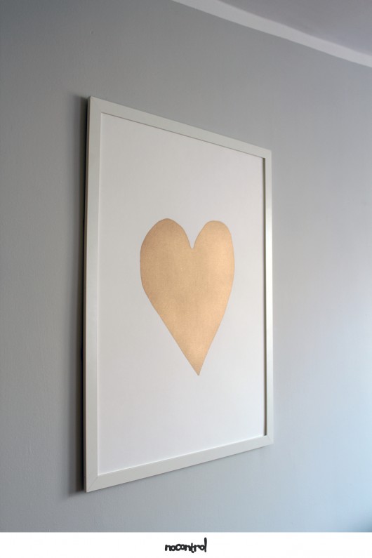 Złote Serce Love - Plakat Handmade 21x29,7 - A4 nocontrol