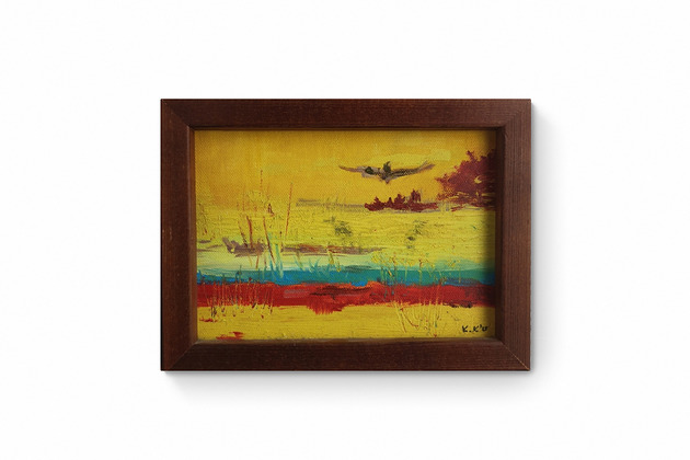 obrazy Obraz ręcznie malowany na płótnie 21x15 cm - abstrakcyjny pejzaż