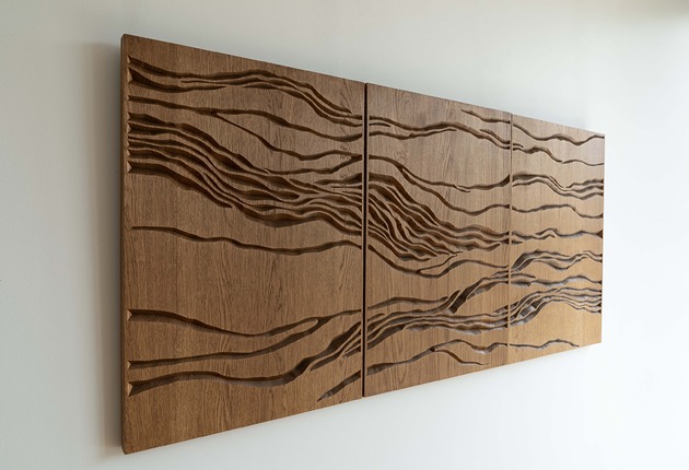 Ozdoby na ścianę Zestaw paneli ściennych A Walk in the Clouds - lity dąb