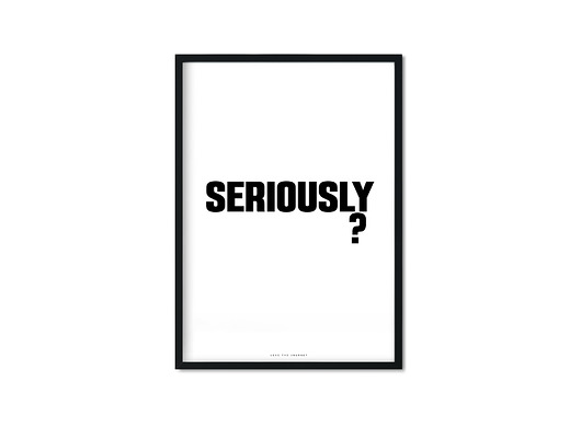 "Seriously?" Plakat Love The Journey