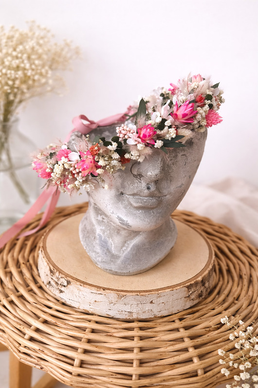 Ślubne ozdoby do włosów Wianek na głowę suszki