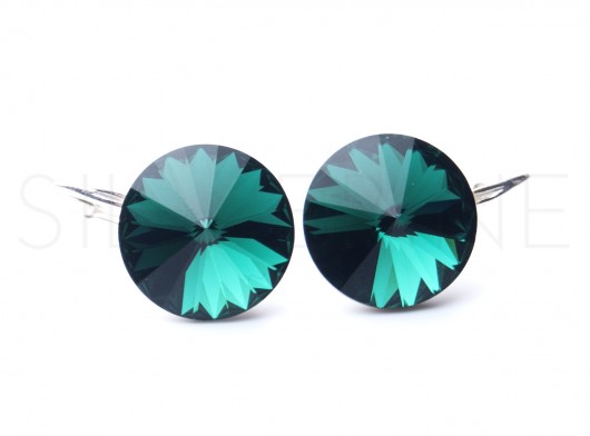 Kolczyki Rivoli Emerald silverine