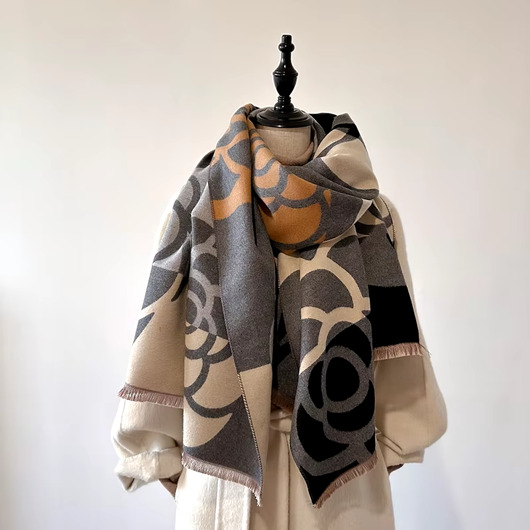 szale damskie Szalik Damski ciepły zimowy czarny szary modny chusta