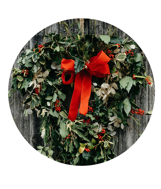 tapety i naklejki ścienne Naklejka ścienna Ozdoba Choinkowa z Czerwoną Kokardą  (koło)